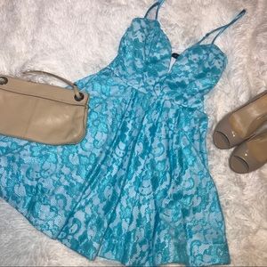 NWT!!!  B Darlin aqua lace dress